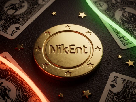 Goldenes fiktives NetEnt Badge als Provider-Hinweis f&uuml;r Lizaro Casino Spiele