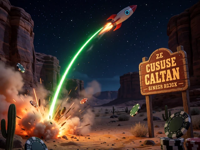 Raketen-Crash-Game &uuml;ber W&uuml;stencanyon als Lizaro Casino Instant-Game Motiv