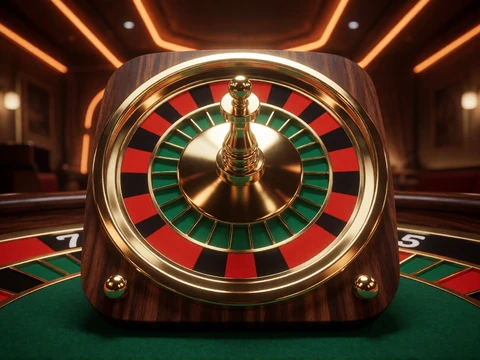 Abstraktes Roulette-Emblem f&uuml;r Evolution Live Casino bei Lizaro