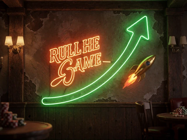 Neon-Crash-Game-Kurve auf Holzwand als Lizaro Casino Instant Games Motiv