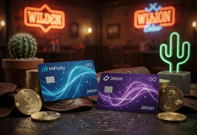 E-Wallet-Karten neben Goldchips als Hinweis auf Lizaro Willkommensbonus Zahlungsmethoden