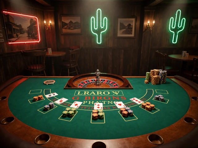 Live-Dealer-Tisch mit gr&uuml;nem Neonlicht f&uuml;r Lizaro Casino Live Casino Kategorien